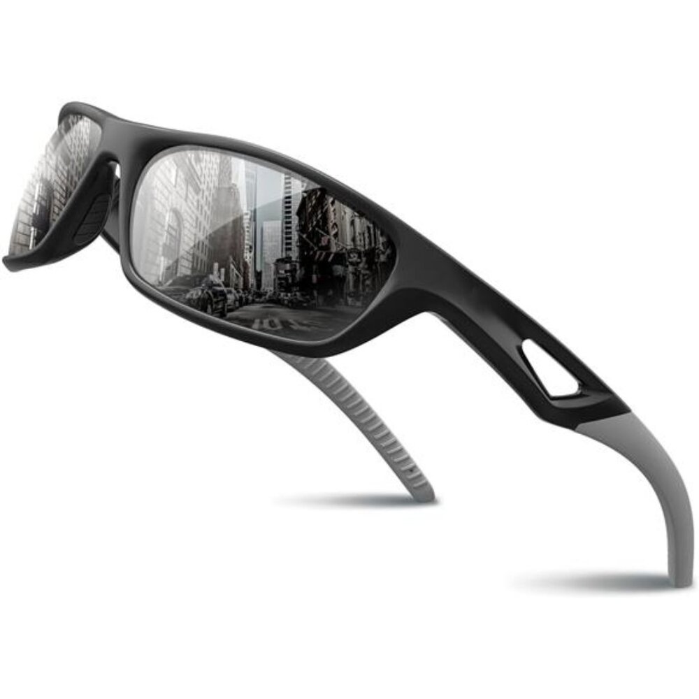Polarized Sports Sunglasses Driving Sunglasses Shades for Men Women Tr90 Frame